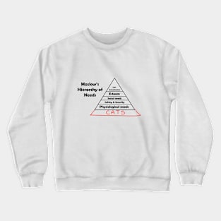 Maslow's Hierarchy of Cats Crewneck Sweatshirt